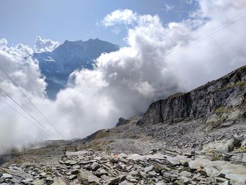 Scenic view of mountains against sky