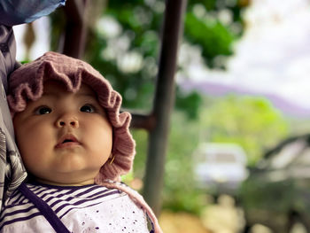 Close-up portrait of cute girl