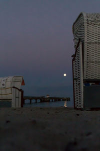 View of beach at night