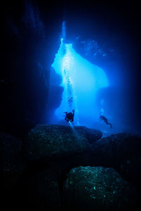 Scuba divers underwater