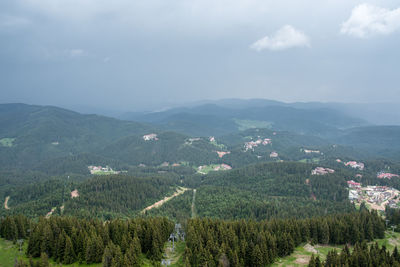 Scenic view of agricultural landscape against sky