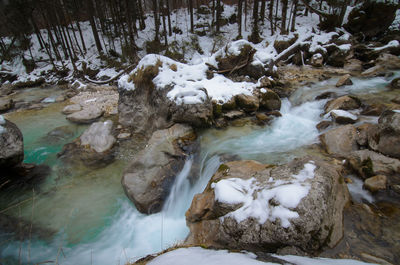 Scenic view of waterfall