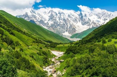 Scenic view of mountains against sky