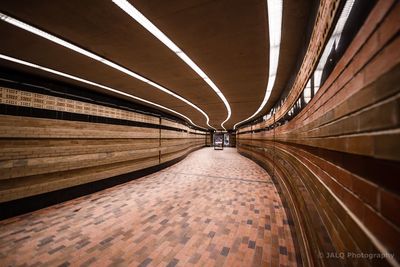 Empty illuminated tunnel