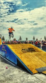 View of people in town square