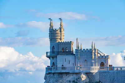 View of building against cloudy sky, the swallow nest