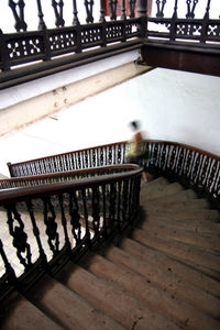 High angle view of staircase