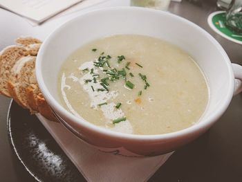 Close-up of soup in bowl