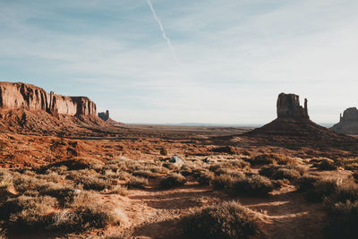 Tranquil view of desert against sky