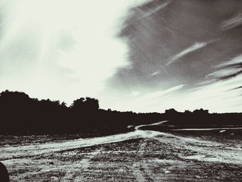 Scenic view of silhouette landscape against sky