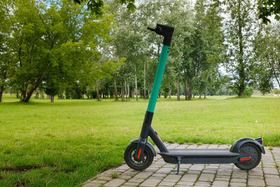 Bicycle parked in park