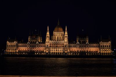 View of illuminated city at night