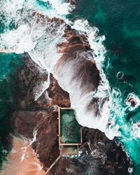 Water flowing through rocks