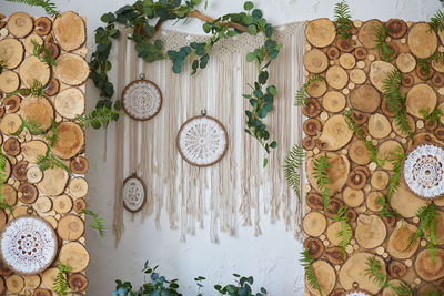 Wall decoration in boho and rustic style