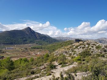 Scenic view of mountains against sky