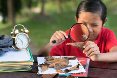 Close-up of boy with ice cream