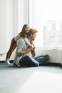 Couple sitting at home