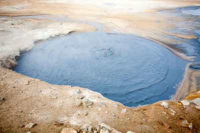 High angle view of land