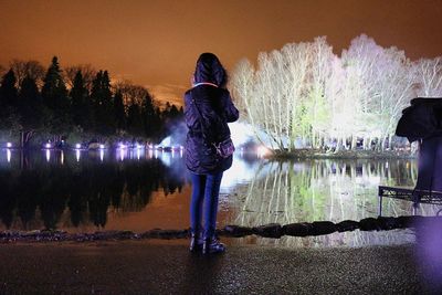 Woman standing in water