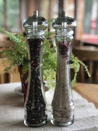 Close-up of wineglass on table