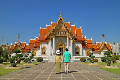 Wat benchamabophit or the marble temple, a remarkable temple in bangkok, thailand