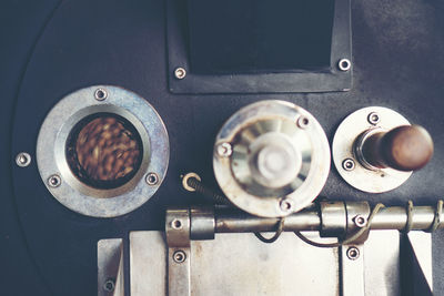 Full frame shot of coffee roaster machine