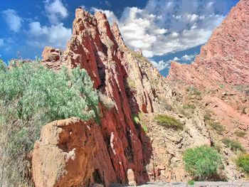 Panoramic view of rocky mountains against sky