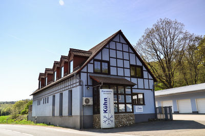 Exterior of building against clear blue sky