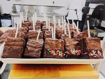 Close-up of cake on table