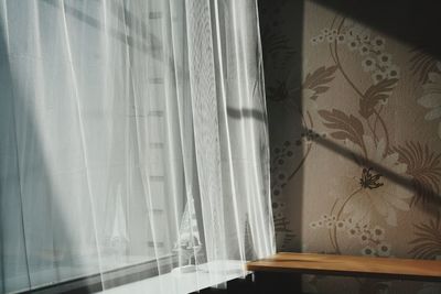 Close-up of curtain at home