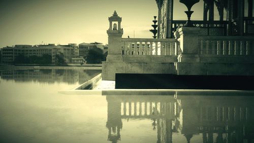 Reflection of built structures in water