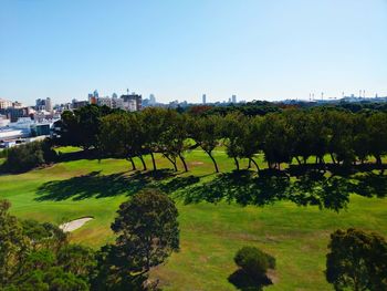 Scenic view of landscape against clear sky