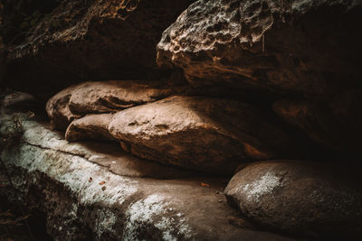 Close-up of rock in cave