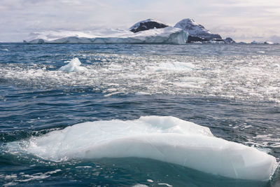 Scenic view of frozen sea