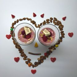 High angle view of cupcakes on table against white background