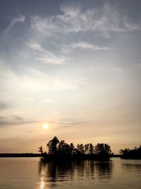 Scenic view of sea at sunset