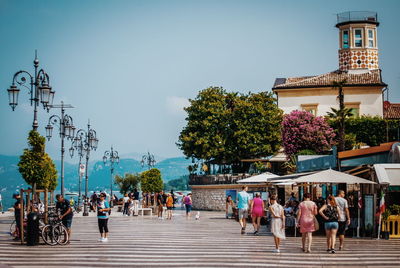 Group of people in front of building