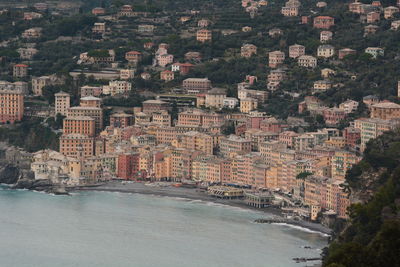 High angle view of buildings in city