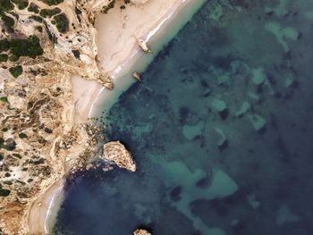 High angle view of sea shore