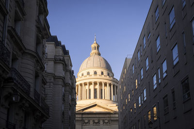 Low angle view of building against clear sky