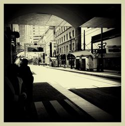 Woman walking in city