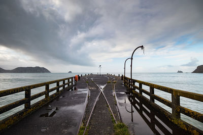 Pier over sea against sky