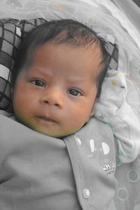 Close-up portrait of cute baby girl