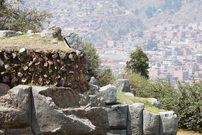 Stone wall of old building