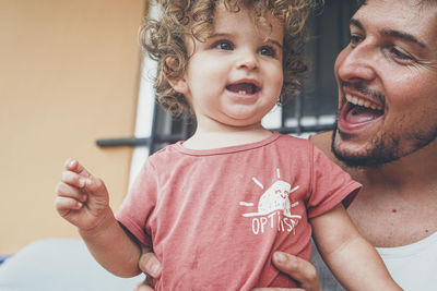 Portrait of father with daughter