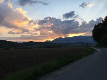 Road passing through field