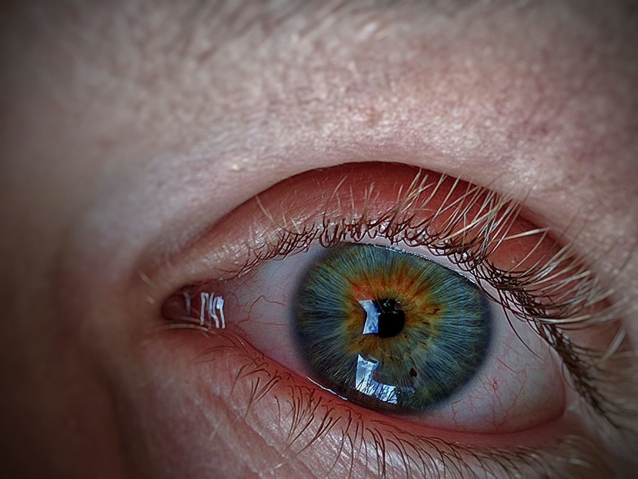 EXTREME CLOSE-UP OF HUMAN EYE