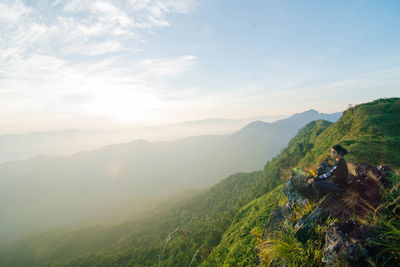 Scenic view of mountains against sky