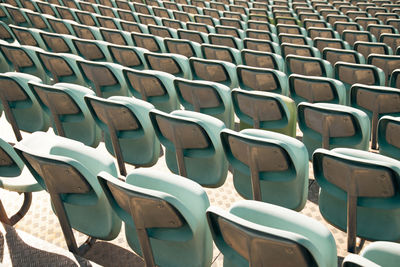 Full frame shot of empty chairs