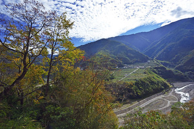 Scenic view of mountains against sky